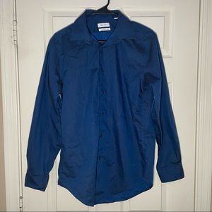 Calvin Klein Mens Blue Dress Shirt Size 15 32/33 Medium